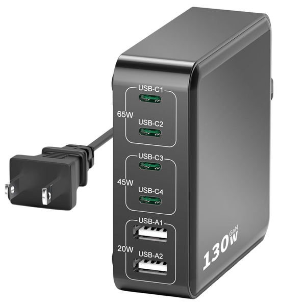 MSTJRY 130W GaN USB C Charging Station With 6 Port