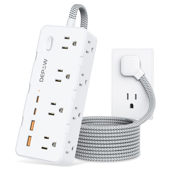 8-AC Outlets & 4-USB Ports 5-Ft Power Strip Surge Protector