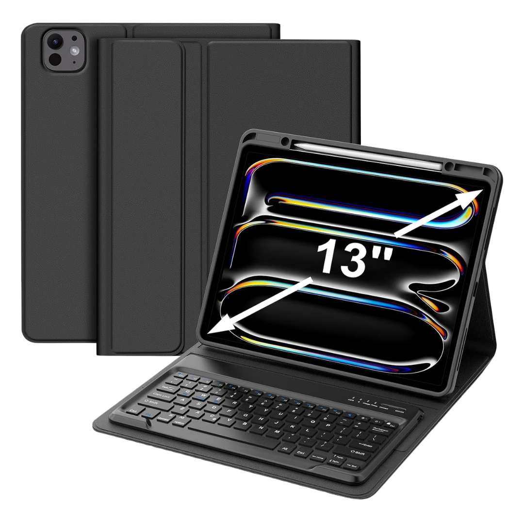 iPad Pro 13" Case With Rechargeable Keyboard With Pencil Holder