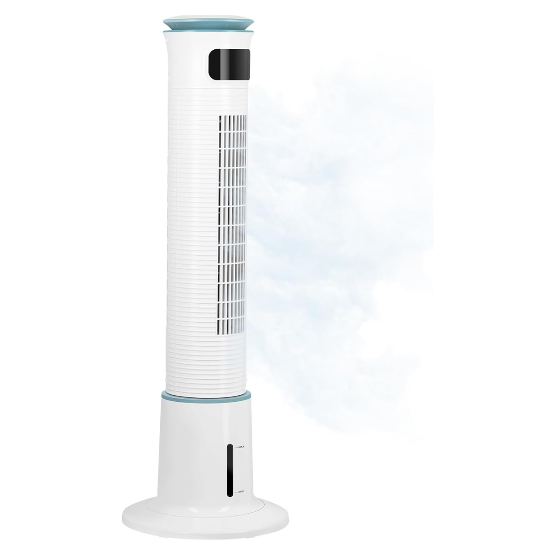 43" Simple Deluxe Oscillating Tower Fan With Mist Function And Remote