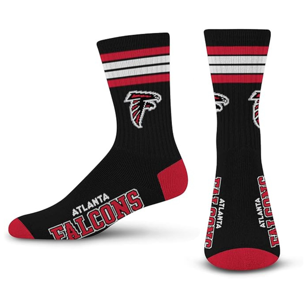 For Bare Feet Men's NFL 4-Stripe Deuce Performance Crew Socks