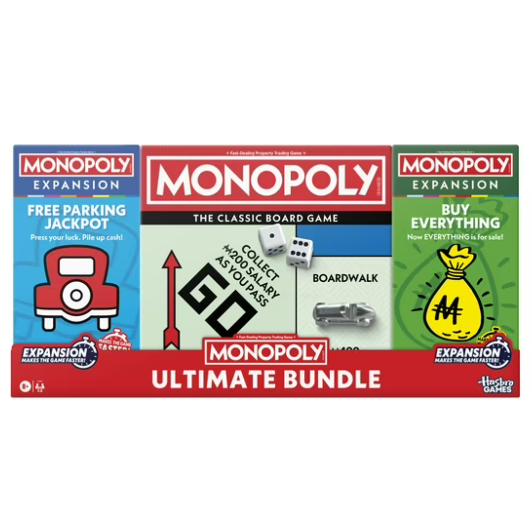 Monopoly Ultimate Bundle: Classic Board Game + 2 Expansion Packs