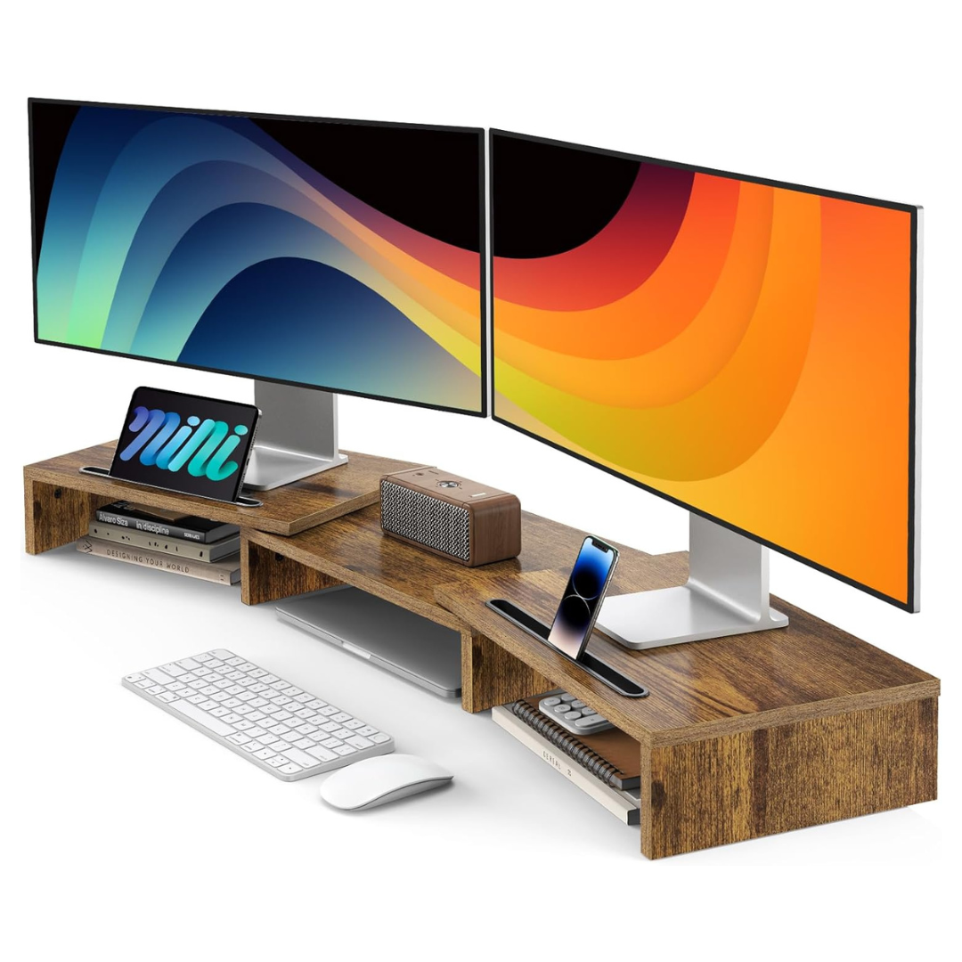 AMERIERGO Dual Monitor Stand Riser (2 Colors)