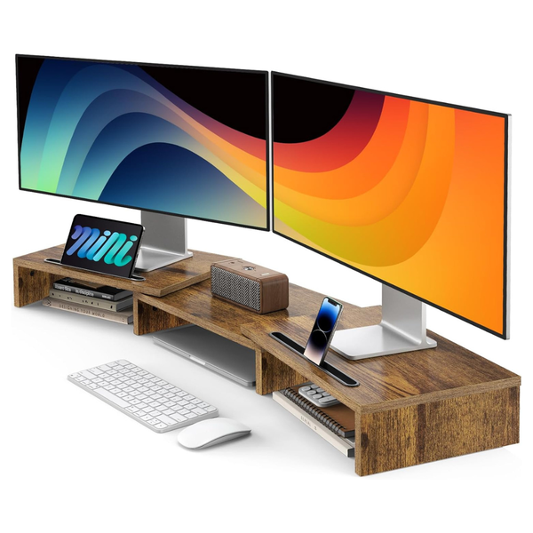 AMERIERGO Dual Monitor Stand Riser (2 Colors)