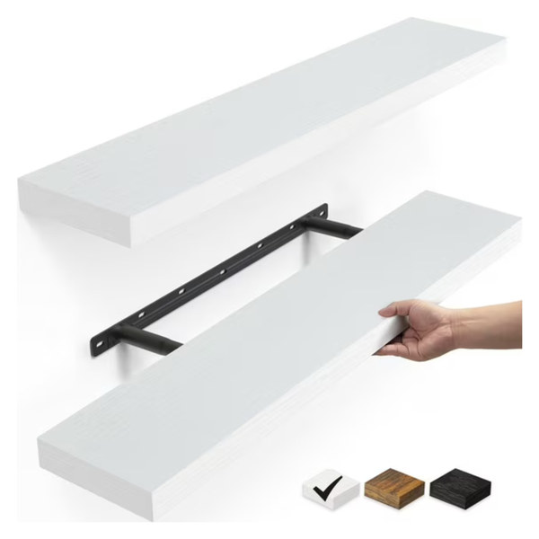 2-Pack Ophanie 22.5" Wall Mounted Wood Floating Shelves (3 Colors)