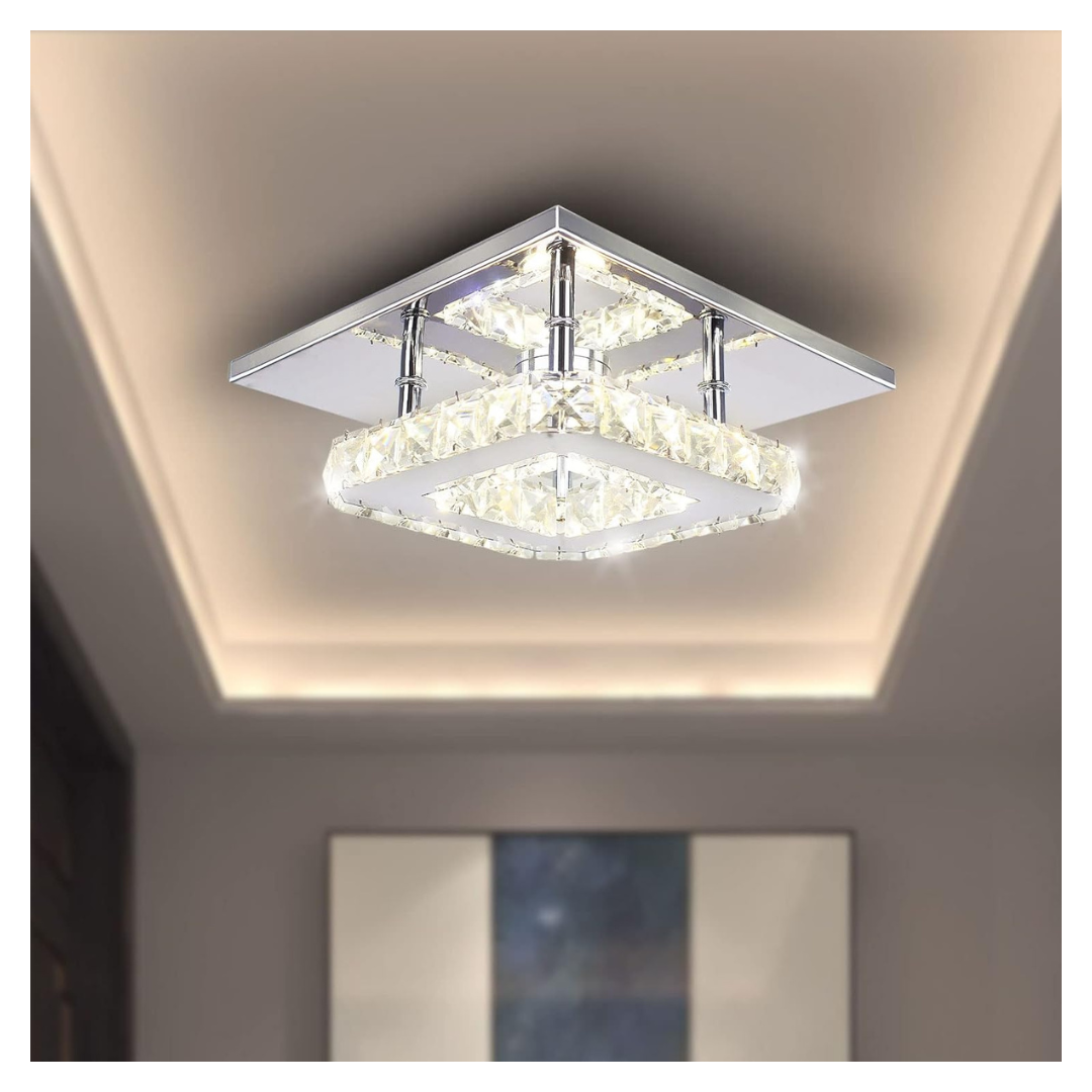 7.9" Modern LED Crystal Mini Flush Mount Light