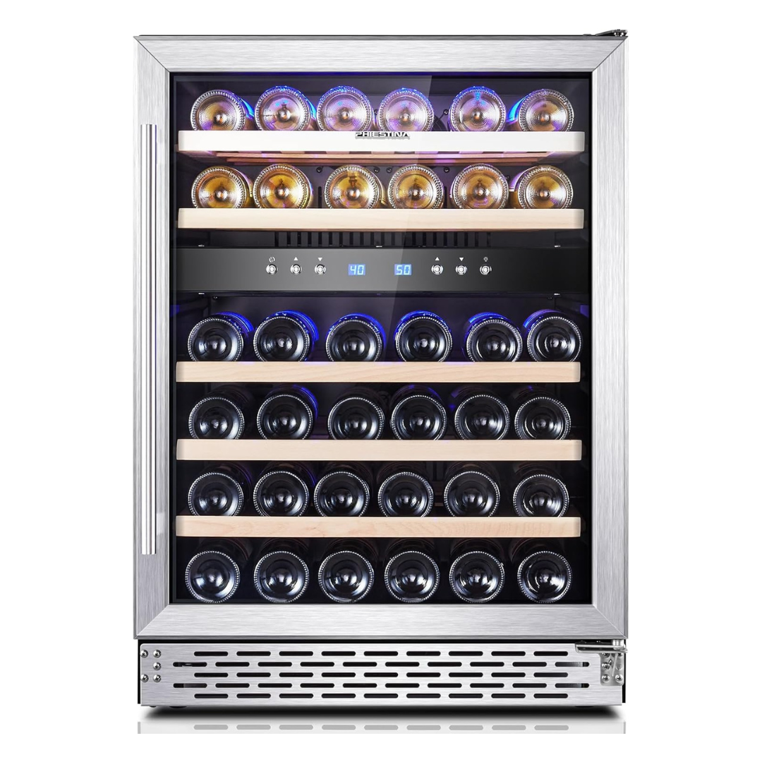 24" 46 Bottles Wine Fridge With 6 Removable Shelves