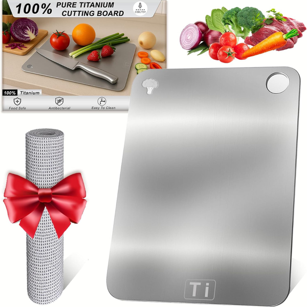 Pure Titanium Double Sided Cutting Board (11.4"-7.9")