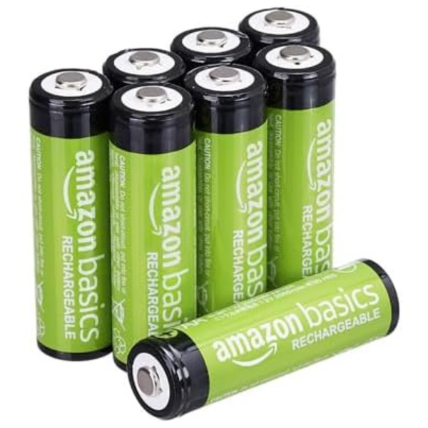 8-Count Amazon Basics 2000mAh Rechargeable AA NiMH Batteries