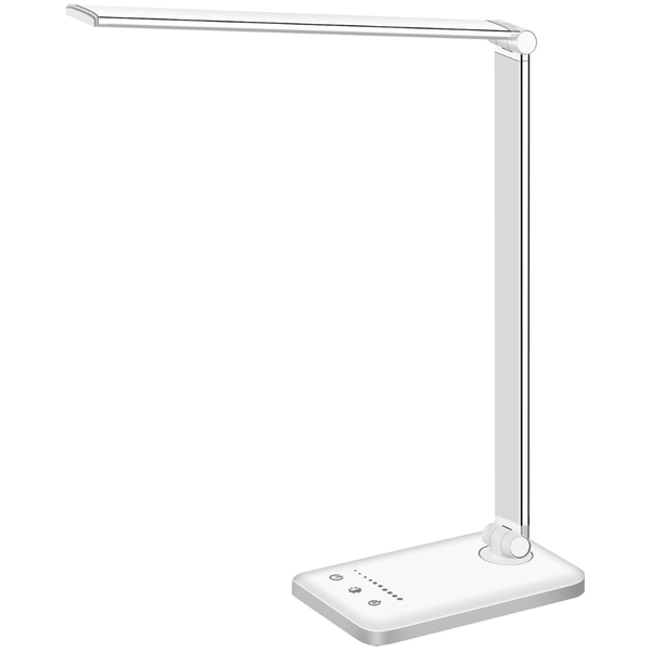 White Crown Eye-Caring LED Desk Lamp with USB Charging Port