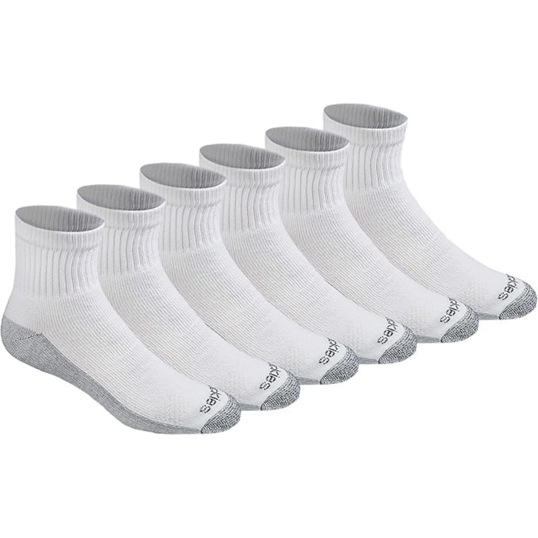 6-Pairs Dickies Men's Dri-tech Moisture Control Quarter Socks