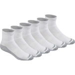 6-Pairs Dickies Men's Dri-tech Moisture Control Quarter Socks