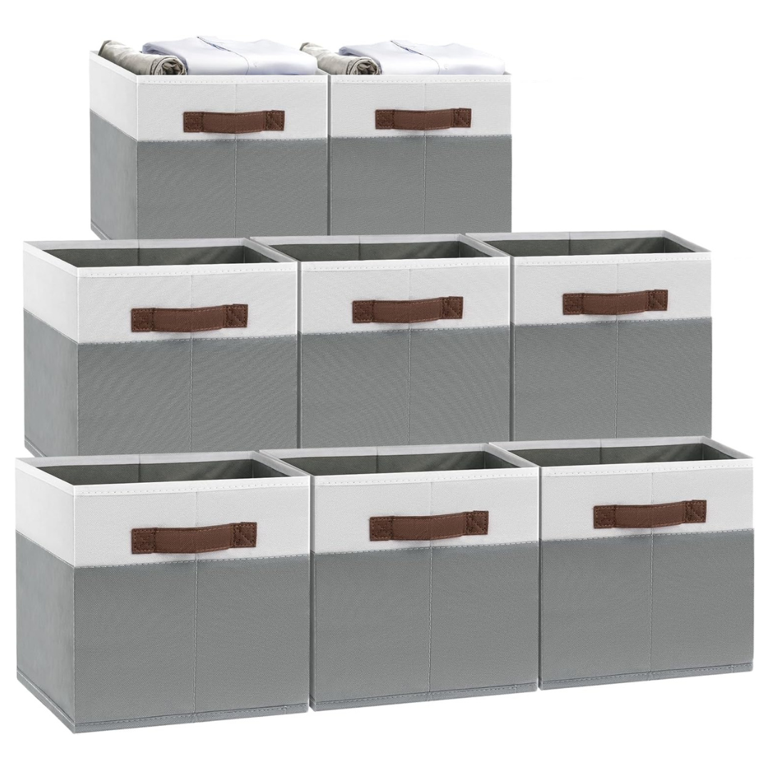 8-Pack Jtieo 15" x 11" Collapsible Storage Baskets