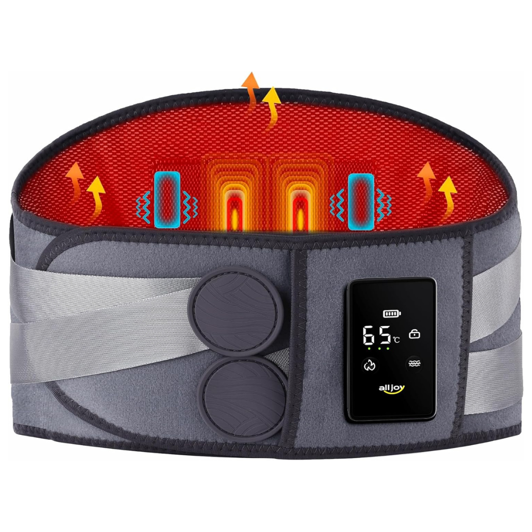 67" Cordless Heating Pad for Back w/ 3 Heat Levels & Adjustable Vibration