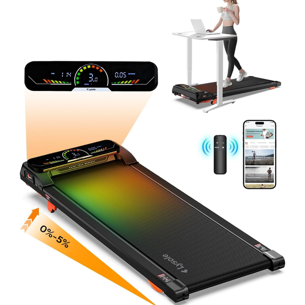 Lysole 4-in-1 Portable Under Desk Walking Pad Treadmill with Incline