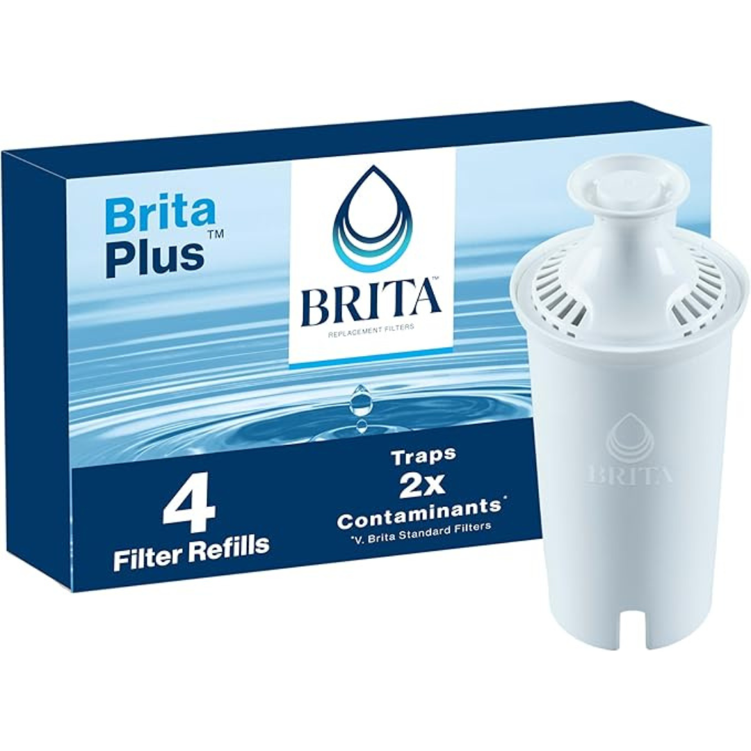 4-Count Brita Plus Replacement Water Filter for Pitchers & Dispensers