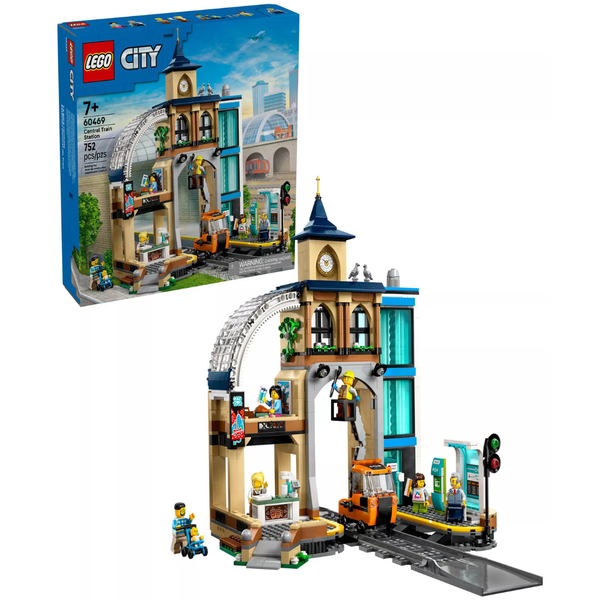 752-Piece LEGO City Trains Central Train Station 60469 Toy Building Set
