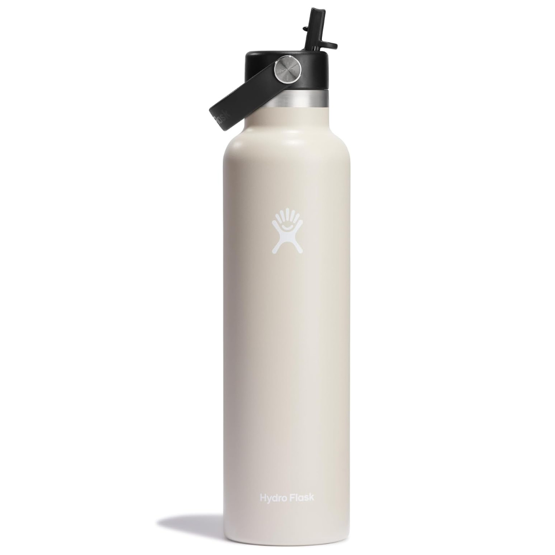 24-Oz Hydro Flask Insulated Stainless Steel Water Bottle with Straw Lid