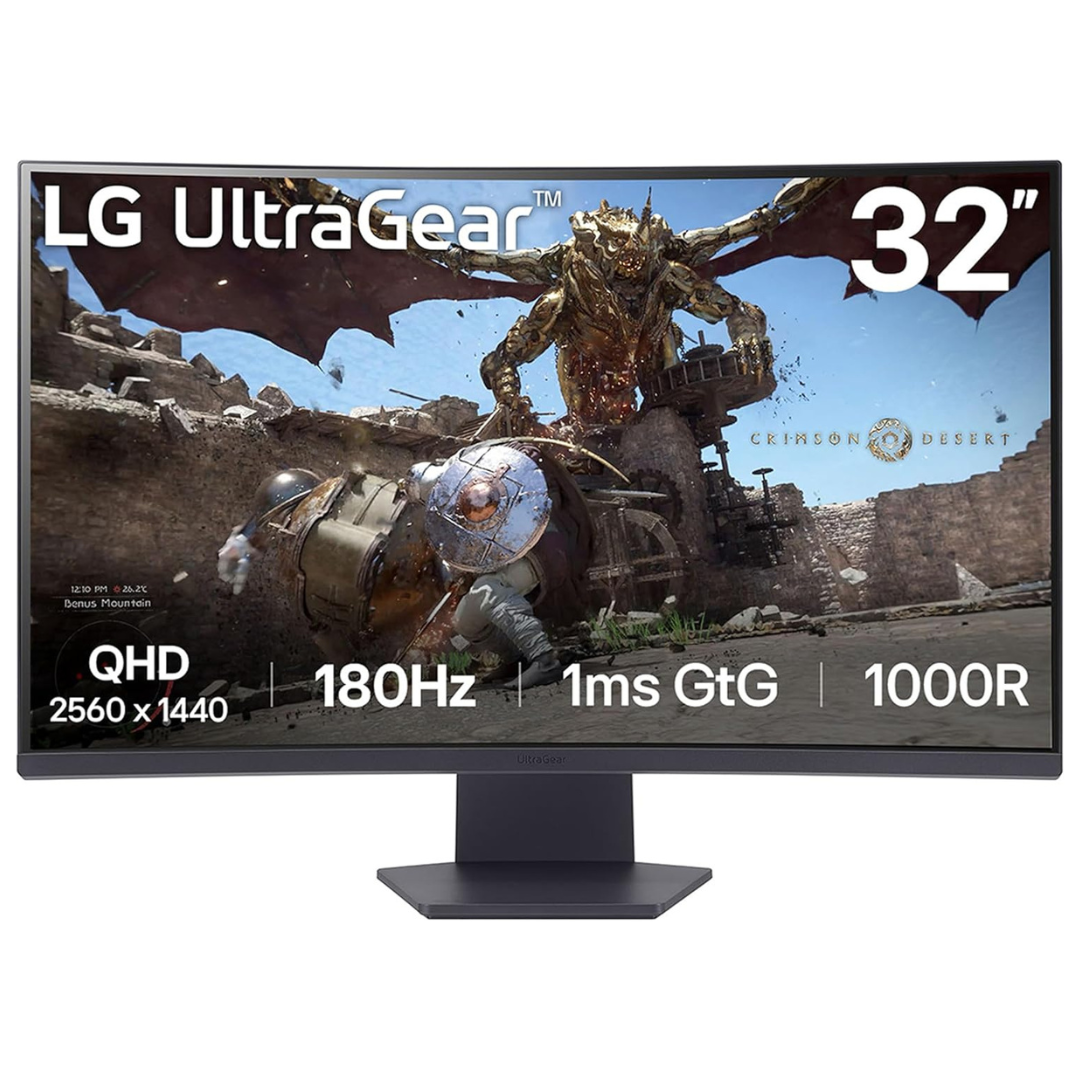 32" LG UltraGear 2K Curved 180Hz 1ms HDR VA Freesync Gaming Monitor