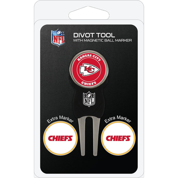 Team Golf NFL Divot Tool with 3 Golf Ball Markers Pack