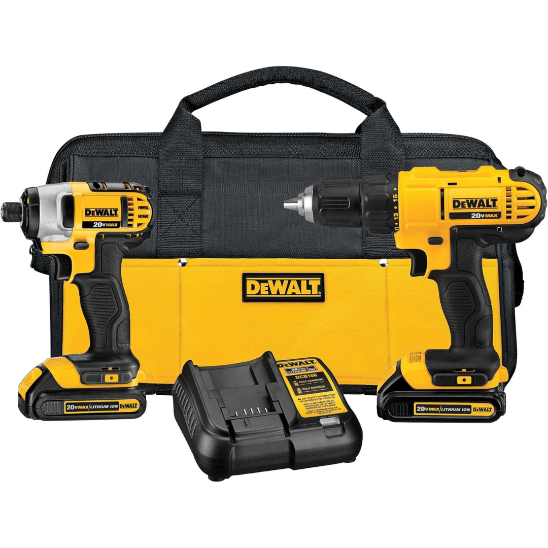 Dewalt 20V Cordless Drill & Impact Driver w/2 Batteries [Used - Like New]