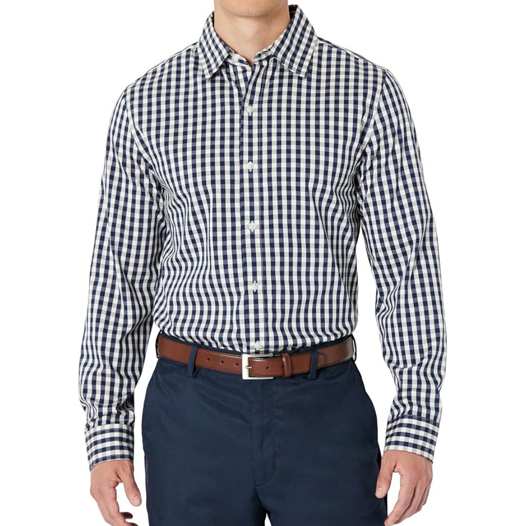 Amazon Essentials Men's Slim Fit Wrinkle Resistant Stretch Dress Shirts (various)