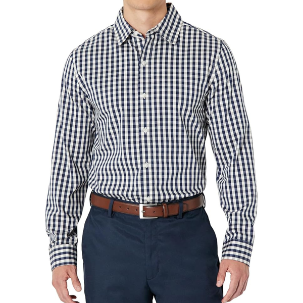 Amazon Essentials Men's Slim Fit Wrinkle Resistant Stretch Dress Shirts (various)