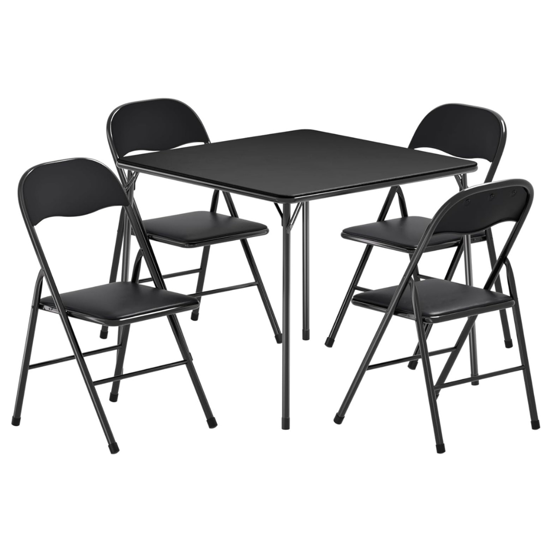 Vecelo Square Folding Portable Table With 4 Chairs