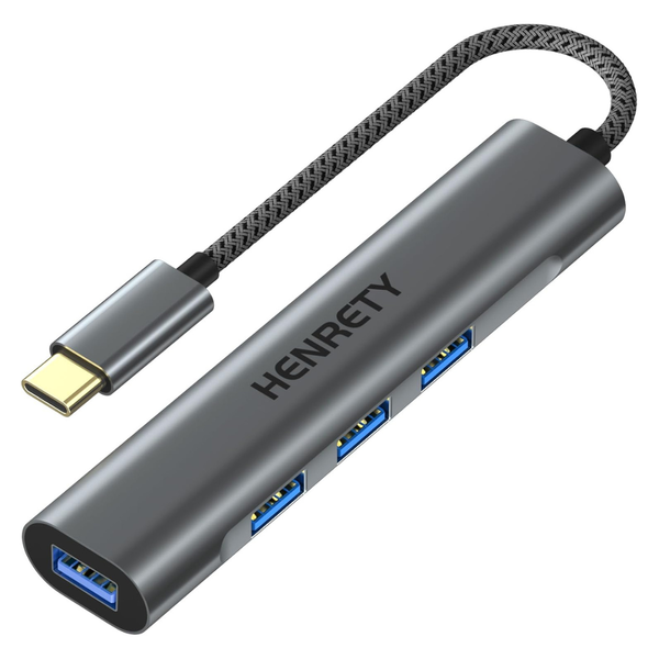 Henrety 4-in-1 USB C Hub Ultra Slim USB 3.0 Splitter For Laptops