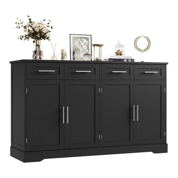 Homfa Modern Buffet Cabinet With 4 Drawers And 4 Doors
