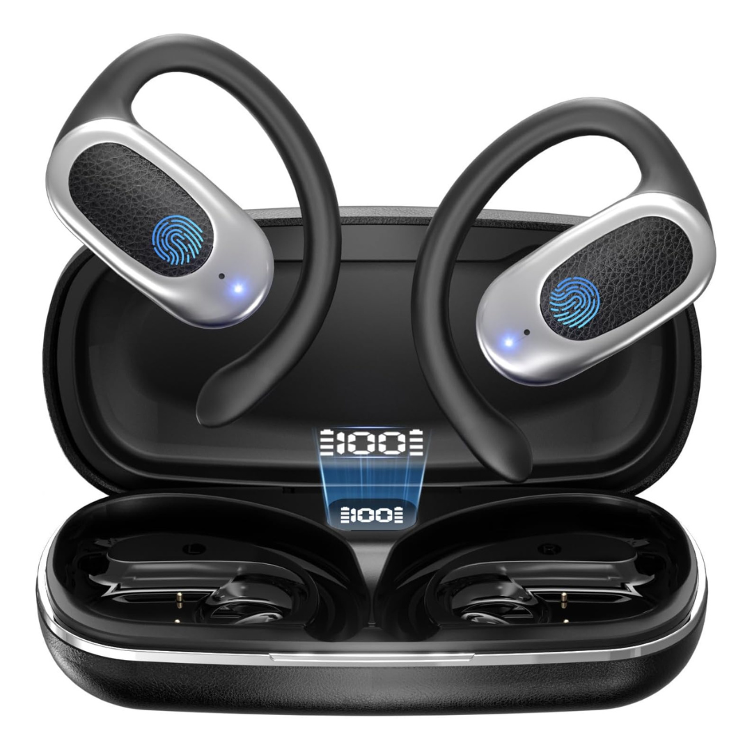 LED Digital Display Open Ear Wireless Air Conduction Earbuds (Various)