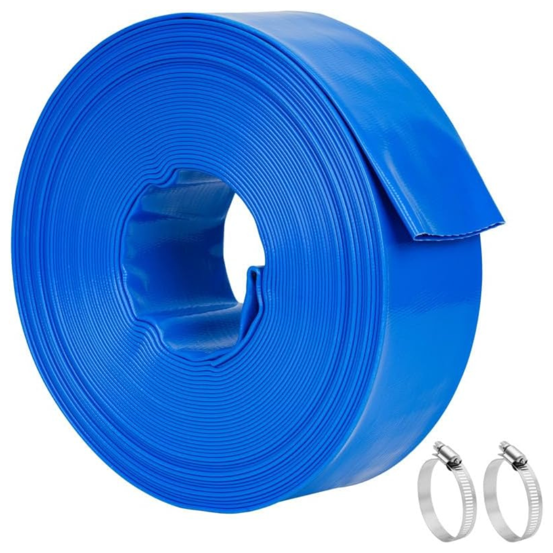3" x 100ft Linex Heavy Duty Flat PVC Pool Pump Drain Hose