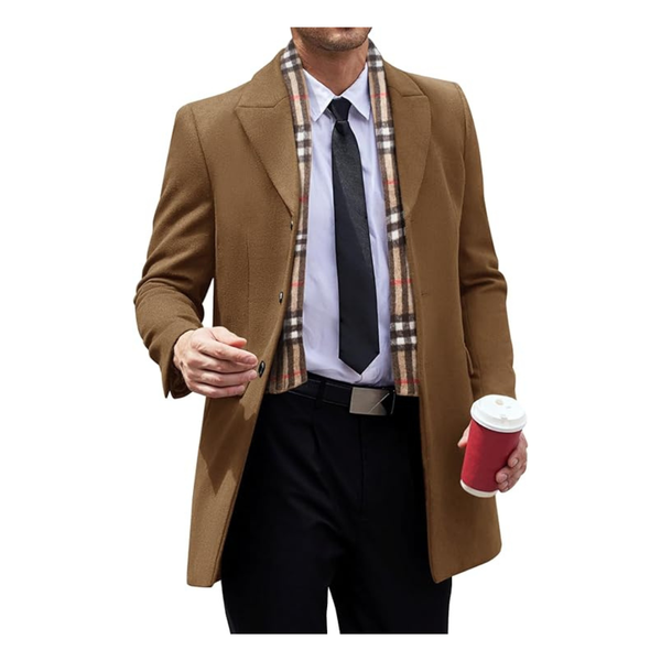 Men's Pea Wool Blend Winter Overcoat (Various)