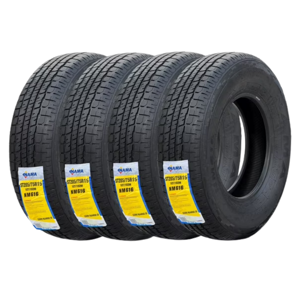 Set of 4 Nama 205/75R15 Load Range E 10 Ply ST Radial Trailer Tire