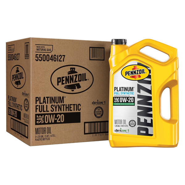 3-Pack 5QT Pennzoil Platinum Full Synthetic 0W-20 Motor Oil