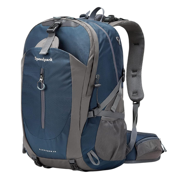 SPEEDPARK 40L Waterproof Hiking Backpack With Rain Cover (Royal Blue)