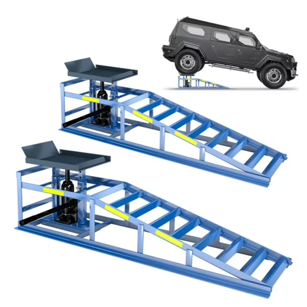 2-Pack 5T Heavy Duty Vehicle Ramps With Reflective Strips