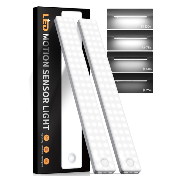 2-Pack 8" USB Rechargeable Motion Sensor Magnetic Under Cabinet Light