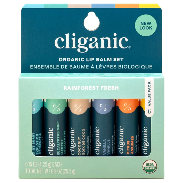 6-Count Cliganic Organic Lip Balm Set (Assorted Flavors)