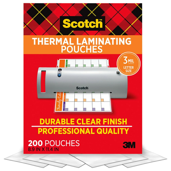 200-Pack Scotch Thermal 8.9'' x 11.4'' Laminating Pouches, 3 mil (TP3854-200)