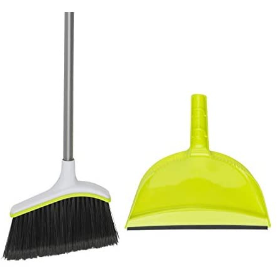 Casabella Basics 2-Piece Angled Broom & Dustpan Set