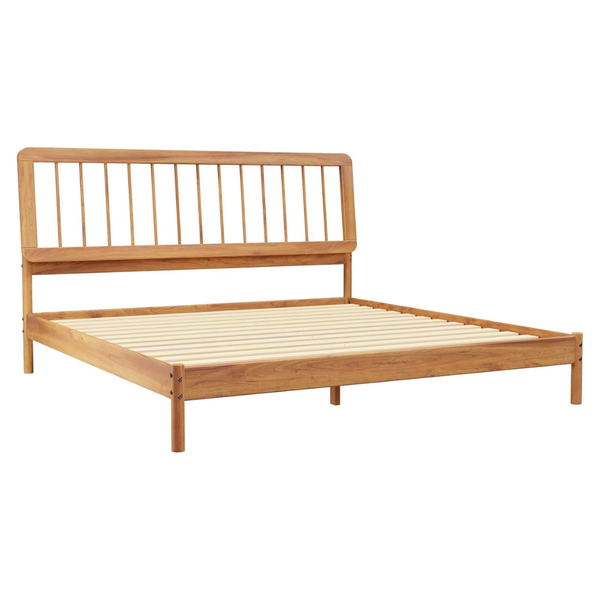 Walker Edison King Size Clemente Mid-Century Modern Spindle Bed