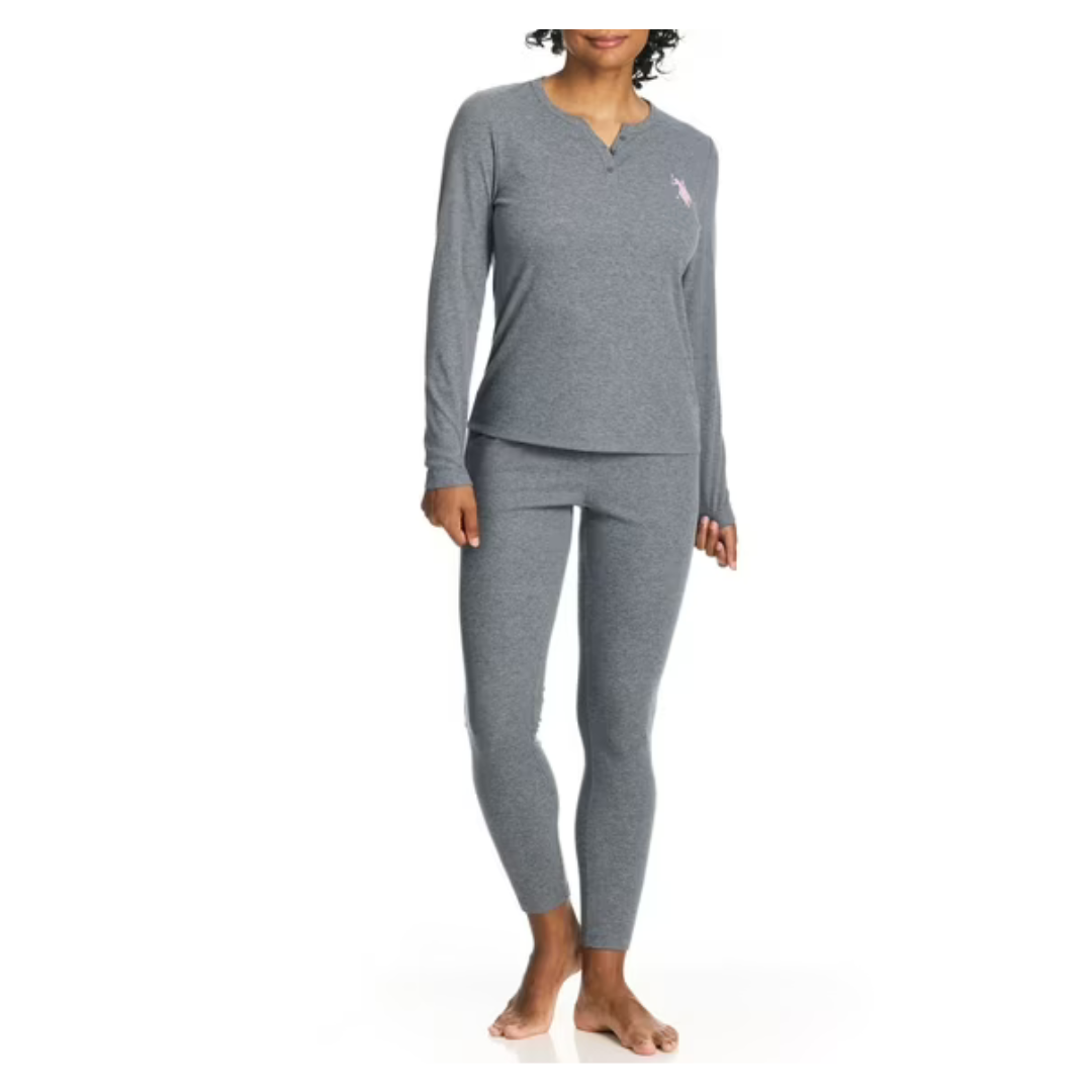 2-Piece U.S. Polo Assn. Women's Henley Thermal Set
