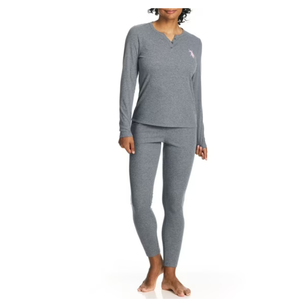 2-Piece U.S. Polo Assn. Women's Henley Thermal Set