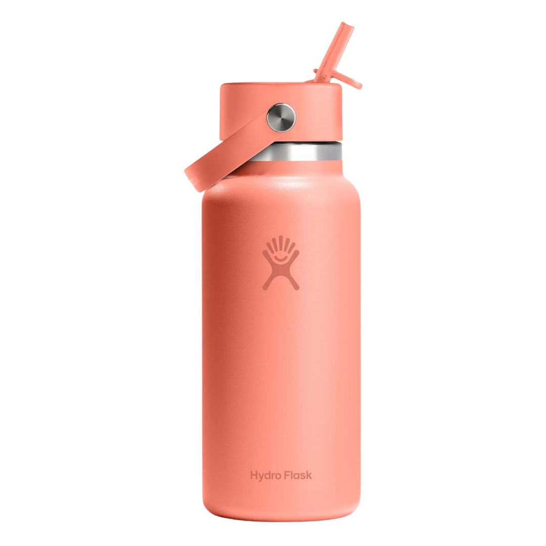 32 Oz Hydro Flask Wide Mouth Flex Straw Cap Sunglow