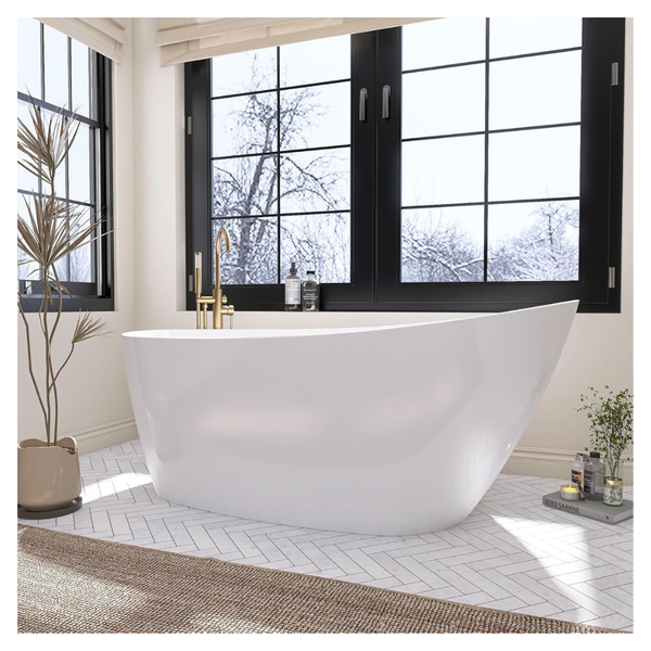 Sylonwill 59" Pure Acrylic Freestanding Bathtub
