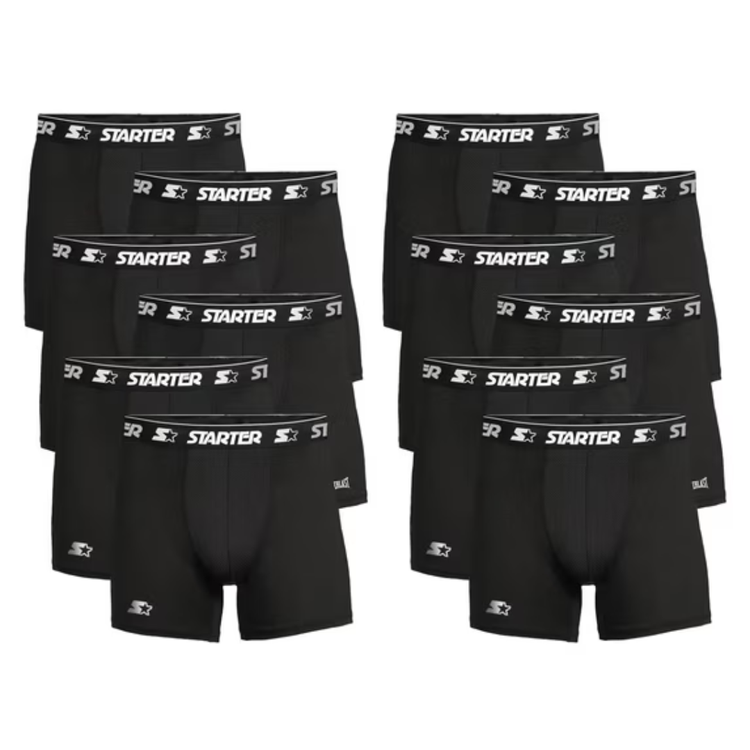 12-Pack (2 x 6pk) Starter Men's Active Performance Boxer Briefs (Various)