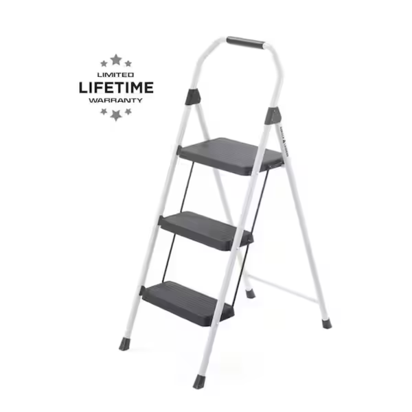 3-Step Gorilla Ladders Compact Steel Step Stool With 225 lb. Load Capacity