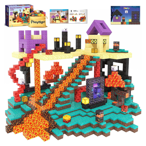 154-Piece Playtigo Build Mine Magnetic Blocks World Cube Toys (Various)