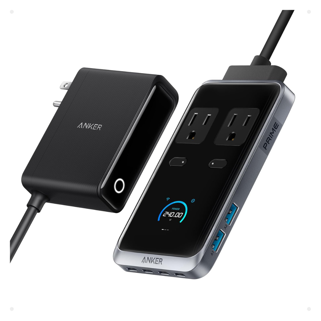 Anker Prime 8-in-1 240W Desktop Charging Station (2 AC, 4 USB-C, 2 USB-A)